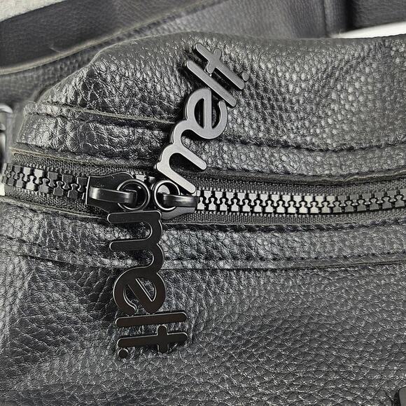 MELT COSMETICS BLACK SLING FANNY BAG CROSSBODY - 10" L x 6" H - ADJUSTABLE STRAP - Picture 8 of 12